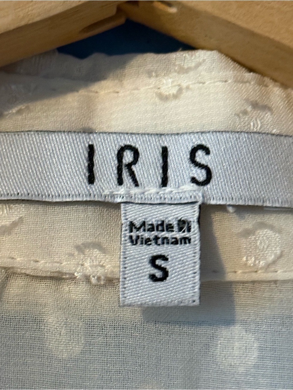 iris Cream Ruffle Front Dot-Textured Blouse - Picture 2 of 4